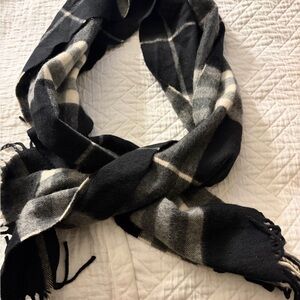 Burberry Cashmere Black and Gray Scarf